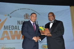 Dr Conrad Douglas recieves nominee recognition award from  Most Hon. Prime Minister Andrew Holness for National Medal for Science and Technology.