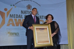 Dr Joy Spence recieves 2018 National Medal for Science and Technology Award from  Most Hon. Prime Minister  Andrew Holness.